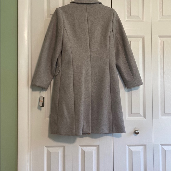 ☘️NWT! Laundry by Shelli Segal Heather Gray Notch Lapel Coat - Picture 2 of 5